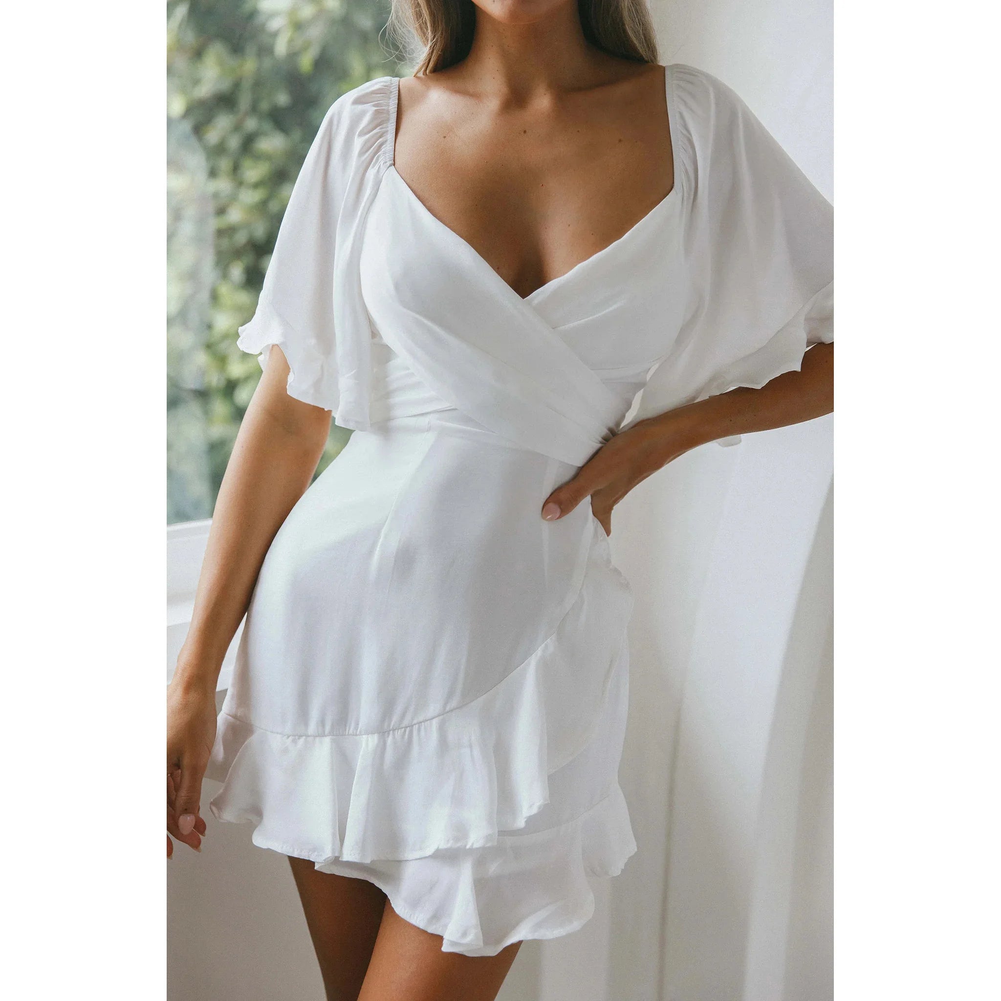 Casual Mini Jurk Dames V-Hals Zomer Elegante Jurk