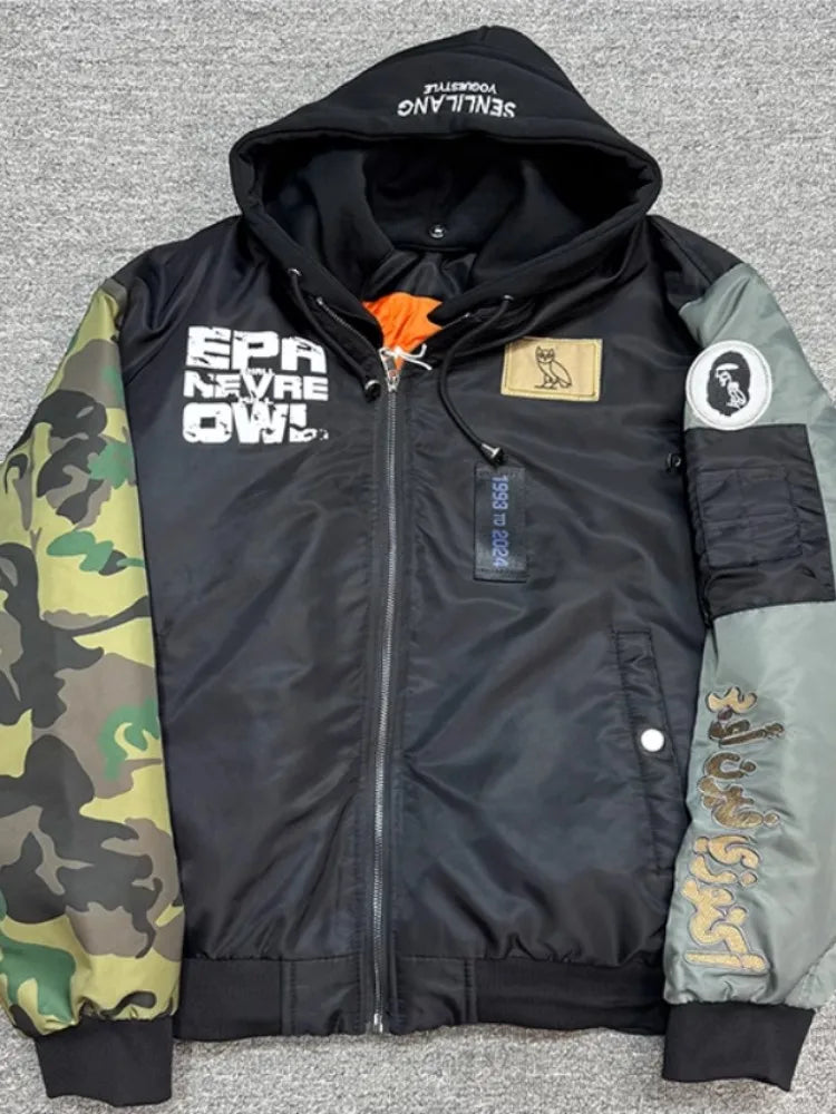 Winter Heren Parka met Capuchon - Persoonlijkheid in Gespliceerd Design