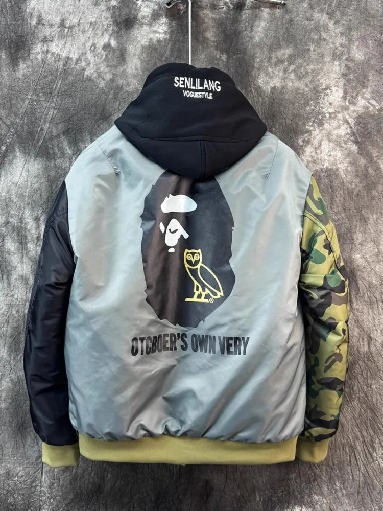 Winter Heren Parka met Capuchon - Persoonlijkheid in Gespliceerd Design