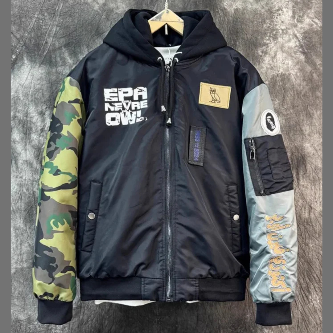 Winter Heren Parka met Capuchon - Persoonlijkheid in Gespliceerd Design