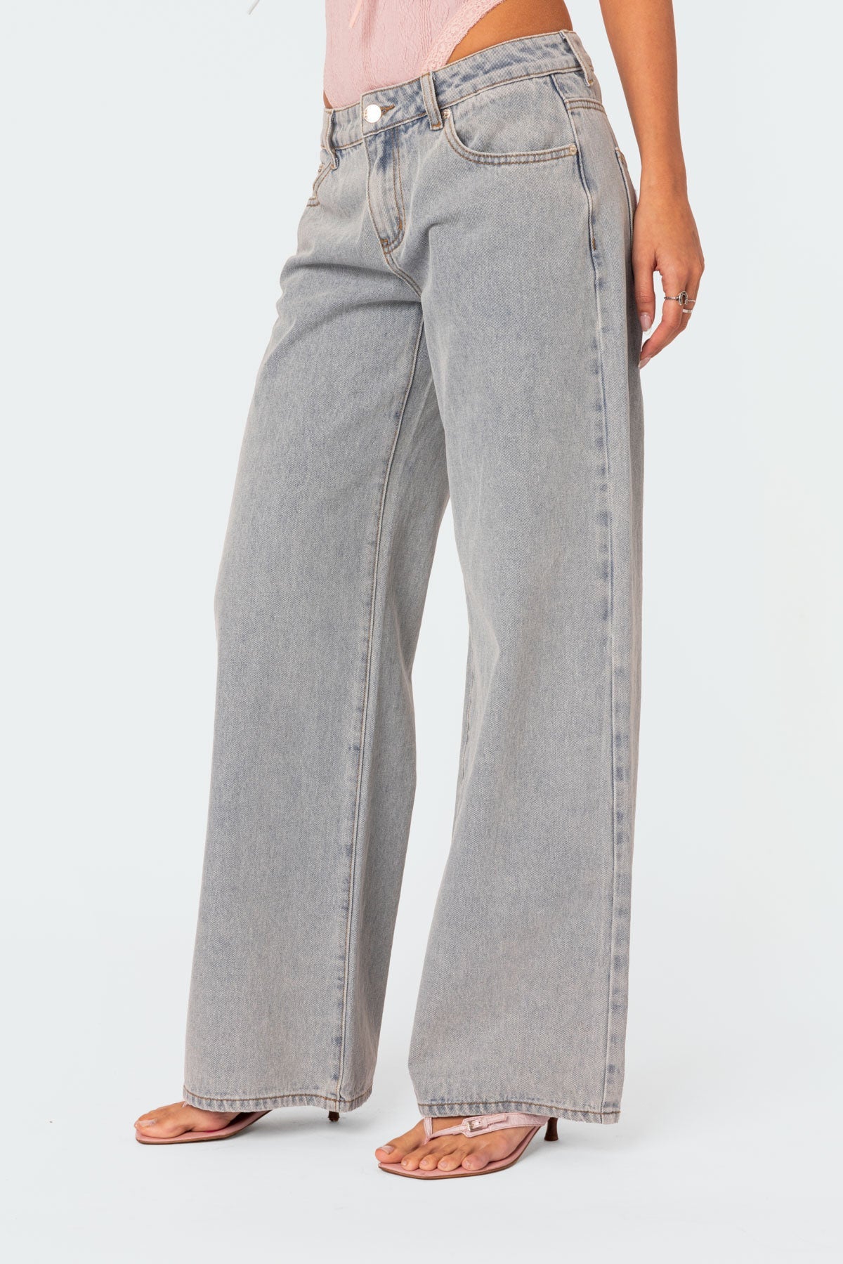 Baggy Tie Jeans Denim 100% Katoen